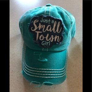 Baseball hat, teal distressed